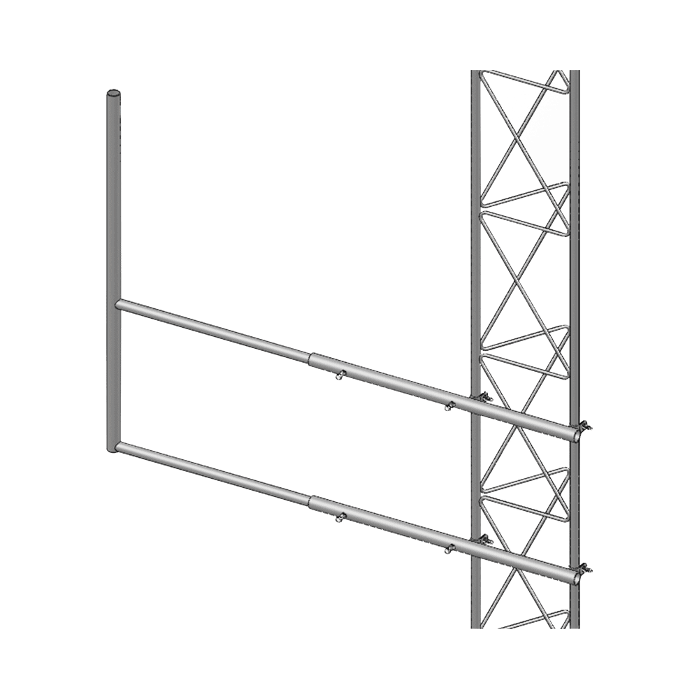SBL30G-AD-1-l-1 Brazo tipo "F" para tramos STZ-30G, galvanizado por inmersión en caliente. SBL-30G 2
