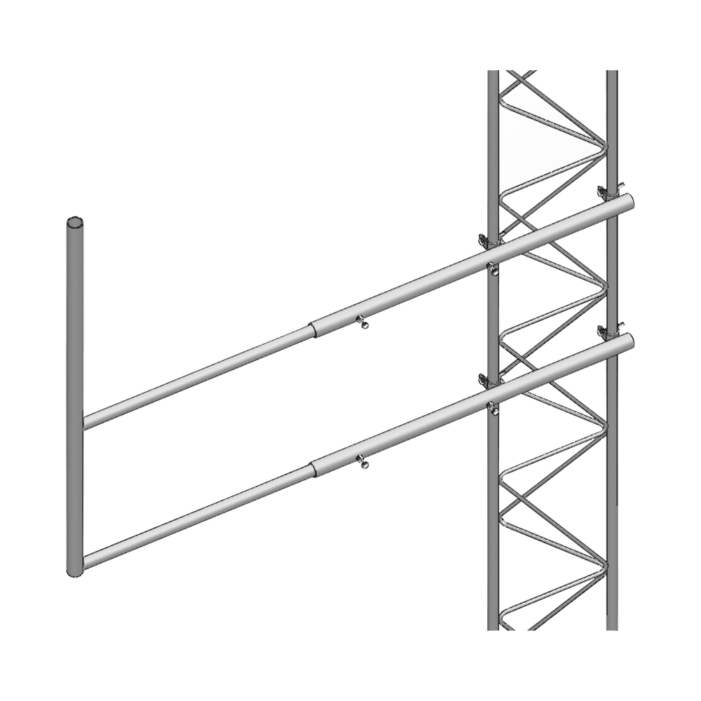 SBL30G-l-1 Brazo tipo "F" para tramos STZ-30G, galvanizado por inmersión en caliente. SBL-30G 1