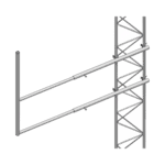 Brazo tipo "F", para tramos STZ-45, galvanizado por electrólisis. SBL45-l