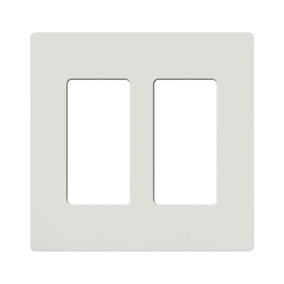 Tapa Color Blanco Satin Snow para interruptor o dimmer Lutron, 2 gang, limpio y moderno