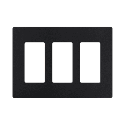 Tapa Color Blanco Negro Satin para interruptor o dimmer Lutron, 3 gang, limpio y moderno
