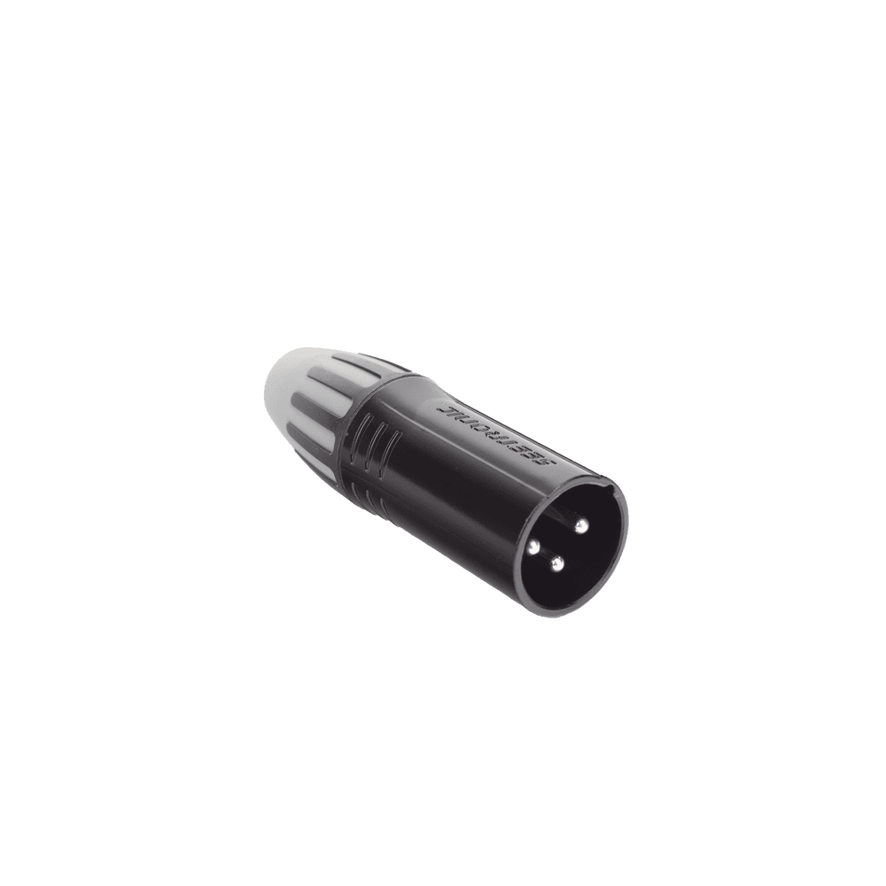 SCMM3B-AD-2-l XLR conector de cable macho, carcasa enchapada en negro, contactos enchapados en plata SCMM3-B 3
