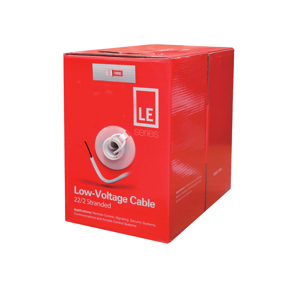 SF2202LE-l Bobina de 305 Metros (1000 Pies) de Cable / 2 x 22 AWG / Tipo CCA de Color Blanco / Aplicaciones en Alarmas de Intrusión/Control de Acceso/Automatización/ Interfonos y TV Porteros SF-22-02-LE 1