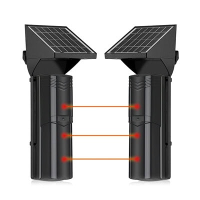 Detector fotoelectrico con CELDA SOLAR; DE 3 RAYOS; alcance exterior 100 m / 4 frecuencias