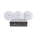 KIT de Amplificador de 120W para Escritorio | 3 Altavoces de Plafón de 5.5in | 3.75 - 30W | Sistema 70/100V SFB120_3CS-l