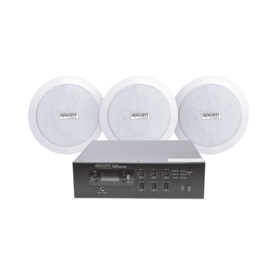 KIT de Amplificador de 120W para Escritorio | 3 Altavoces de Plafón de 5.5in | 3.75 - 30W | Sistema 70/100V