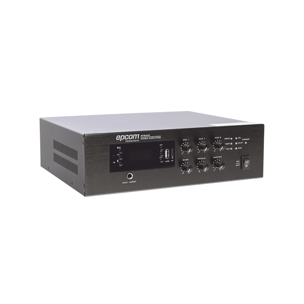 SFB240-AD-2-l Mini Amplificador de Audio Mezclador | 240W RMS | Sistema 70/100V | MP3 | Tuner | Bluetooth | Musica ambiental y Voceo SF-B240 3