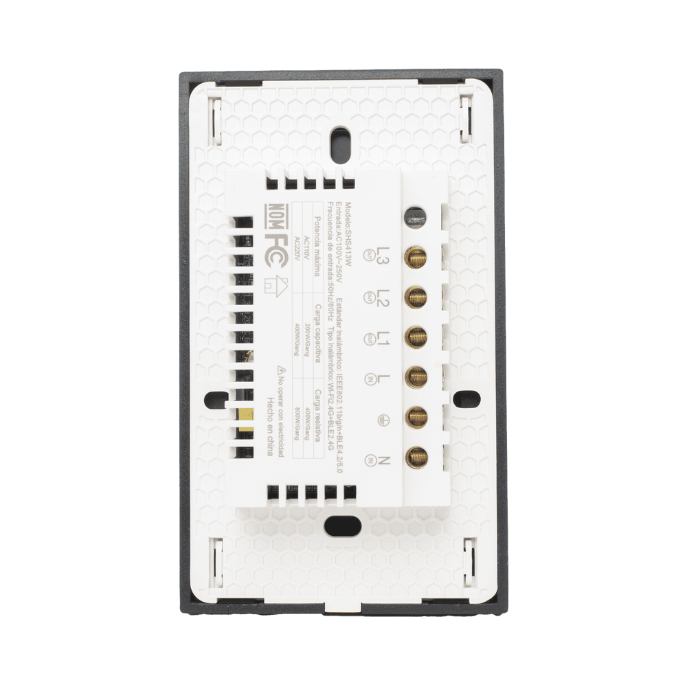 SHS413W-AD-4-l (Wifi) Apagador switch inalámbrico WIFI, control de 3 regresos de carga, 110V SHS413W 5