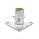 Base Triangular para Mástil de 1" a 2" con Opresores. Galvanizado por Inmersión en Caliente. SLMBA5G-AD-1-l