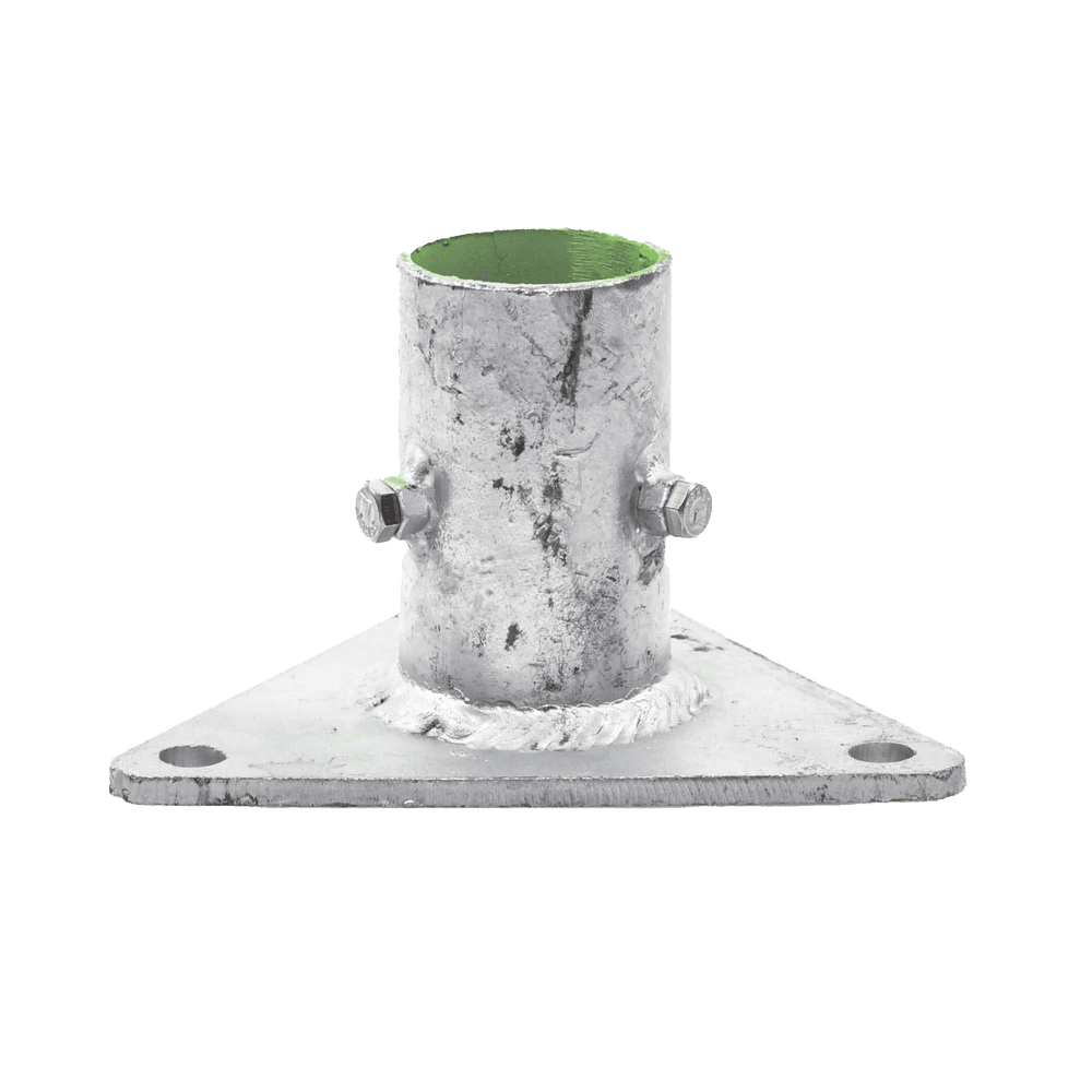 SLMBA5G-l Base Triangular para Mástil de 1" a 2" con Opresores. Galvanizado por Inmersión en Caliente. SLM-BA-5G 1