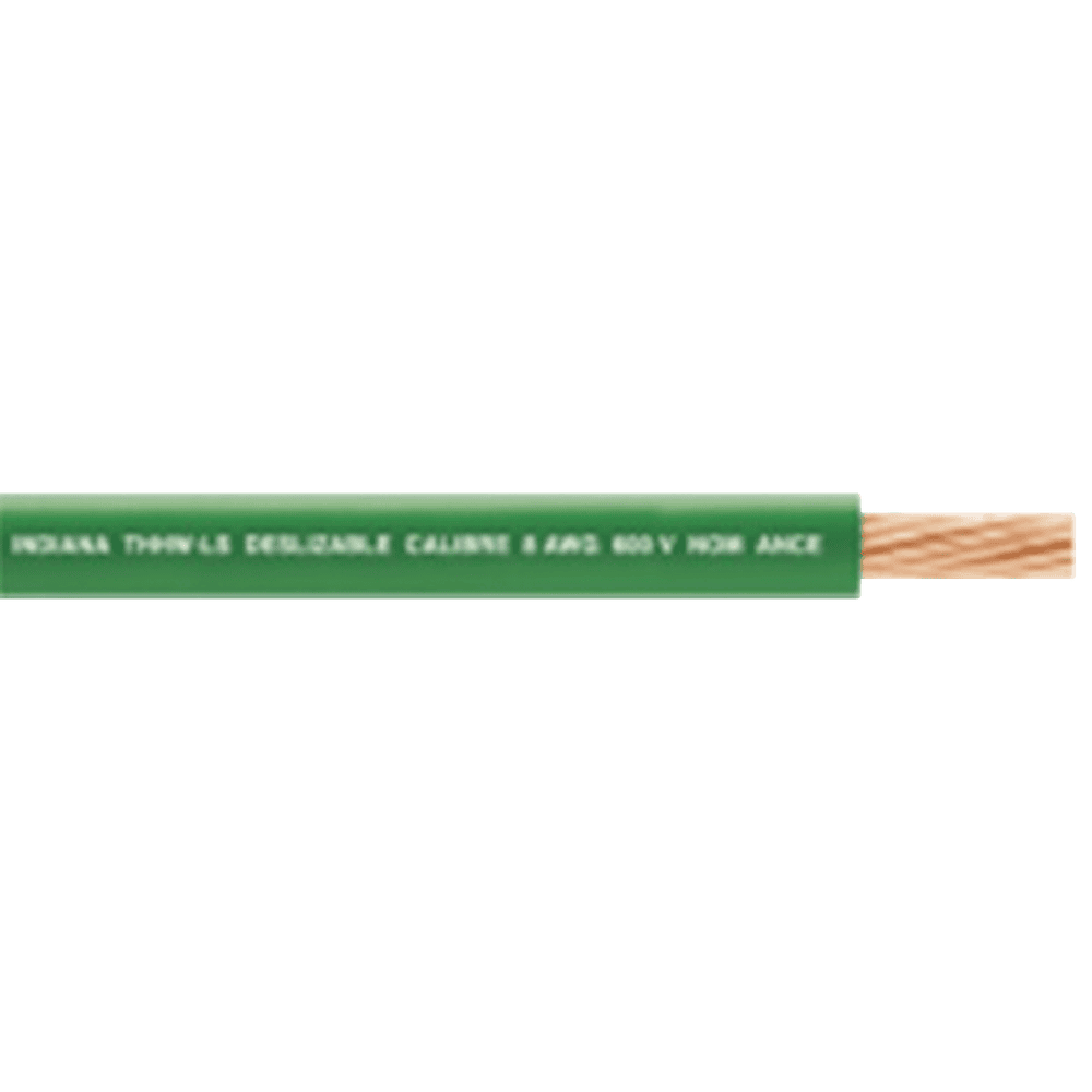 SLY296GRN_100-l 100 Metros / Cable Eléctrico / 8 AWG / Color verde / Cobre suave cableado / Aislamiento de PVC / Auto extinguible SLY-296-GRN/100 1