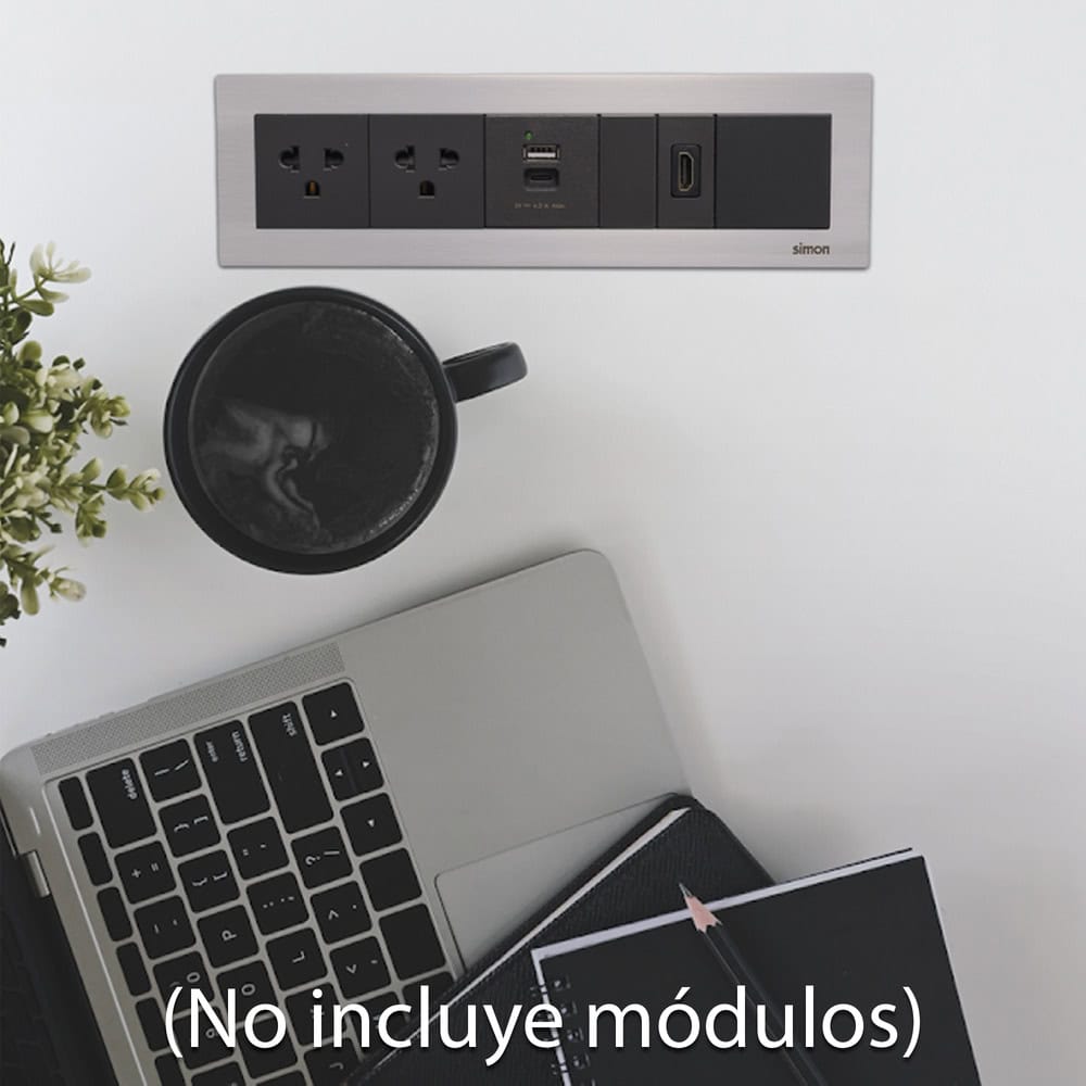SMCEP6M-LIST-l Caja Para Instalación en Escritorio para Voz, Datos o Contactos Eléctricos / Capacidad para 6 Módulos / Salida de Cables Posterior / Los Módulos se Adquieren Aparte / (KFC136/14CY) SM-CEP-6M 2