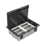 Caja Para Instalación en Piso Falso para Voz, Datos o Contactos Eléctricos / Capacidad para 6 Módulos / Espacio Embellecedor en la Tapa / Profundidad Ajustable de 90 a 120 mm (3.54 a 4.72 pulgadas) / Los Módulos se Adquieren Aparte / (SF610/14CY) SMCPF6-l