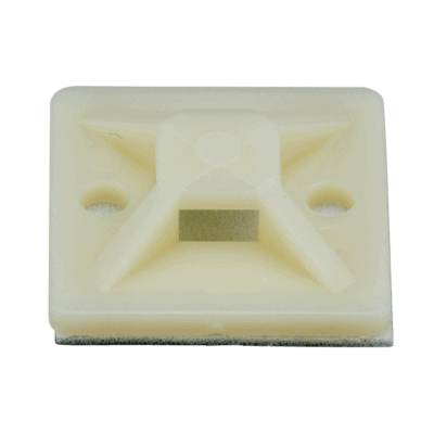 Montaje-Sujetador Adhesivo STRONGHOLD de 4 Vías de 1" x 1" x 1/4", Color Natural,  Nylon 6.6 Retardante de Llamas V-2, Paquete de 100pz