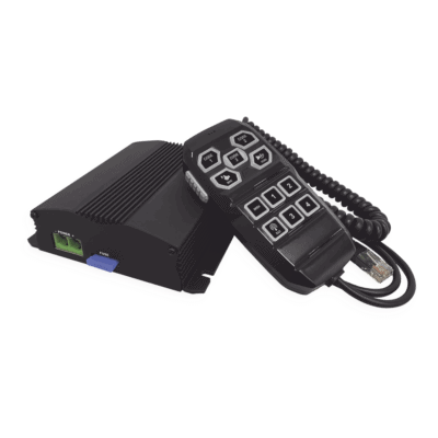 Sirena Vehicular de 100W de Potencia, Con Controlador Unimando Para Control de Tonos, 4 Salidas Auxiliares y Microfono