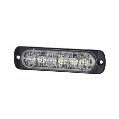 Luz Auxiliar de 12 LED, Ambar/Claro, SAE, Bisel Negro, Lente Transparente