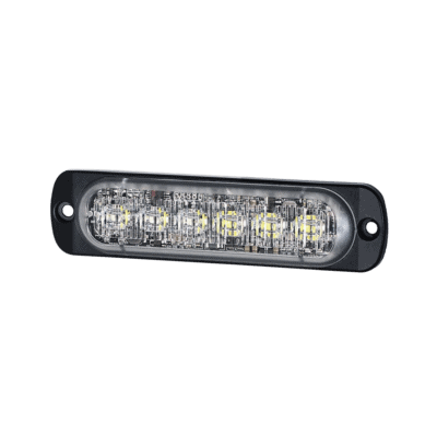 Luz Auxiliar de 12 LED, Rojo/Azul, SAE, Bisel Negro, Lente Transparente