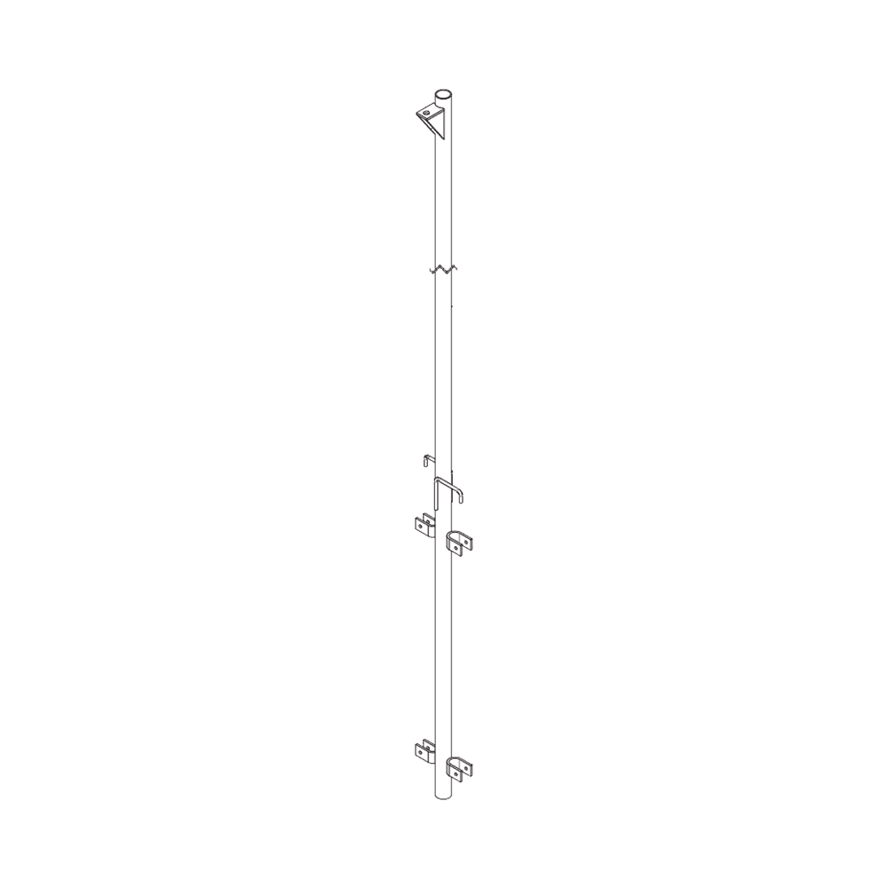 SPLUMA1-l Pluma de Aluminio de 4 metros CED.40 para Instalación de Tramos STZ (Con Polea). SPLUMAP 1