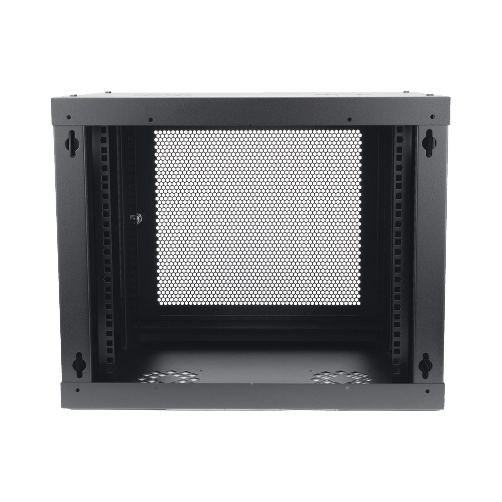 SR1909LH3P-AD-3-l Gabinete de Pared de 9U con Puerta Perforada, 455 mm de Profundidad, Rack de 19'', Acero Reforzado Color Negro. SR1909LH3P 4