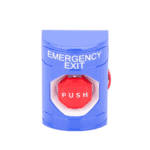 Botón De Salida De Emergencia Con Bocina De Advertencia Integrada, Interior/Exterior, Texto En Ingles, Tapa Protectora De Policarbonato Súper Resistente, Neumático SS2448EXEN-AD-3-l