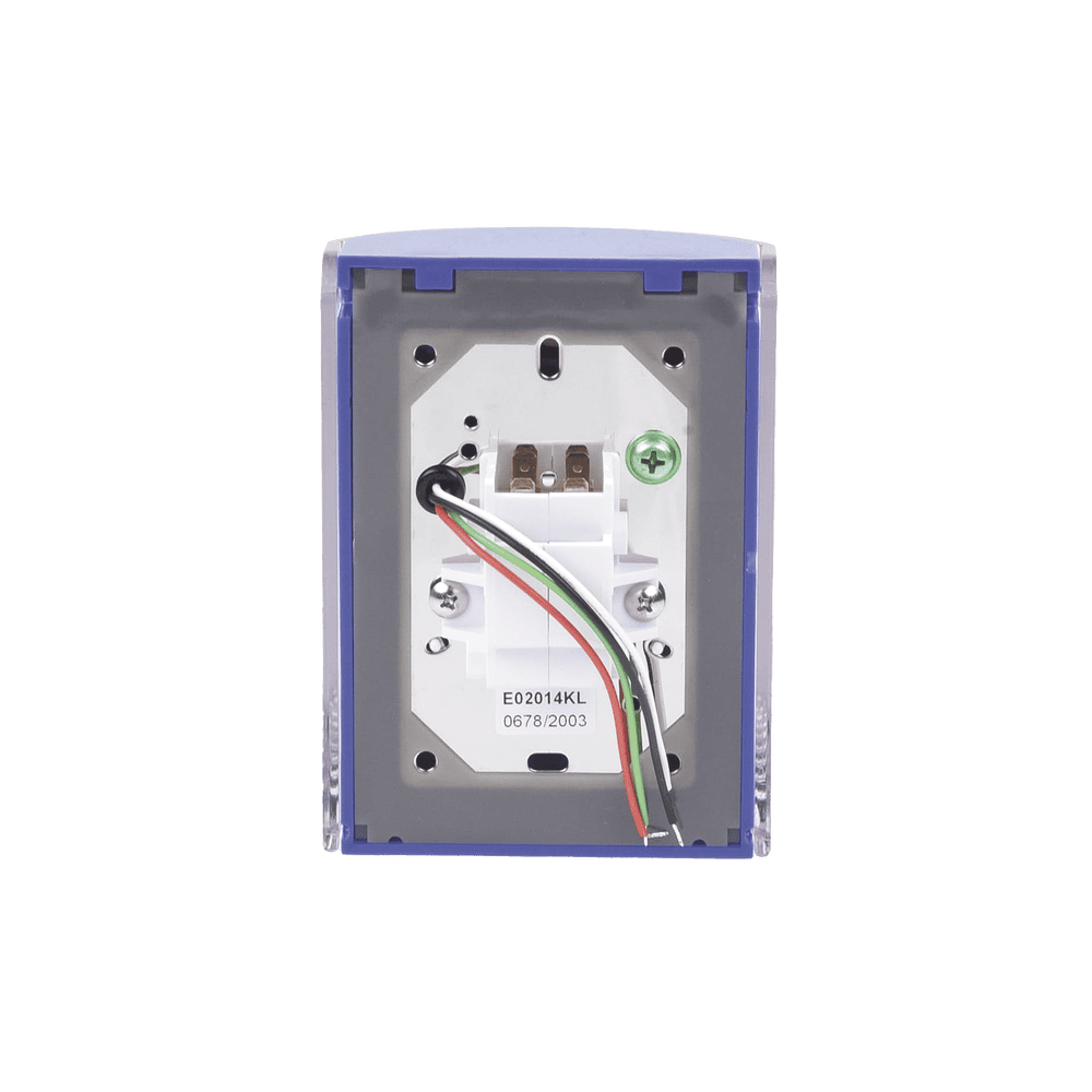 SS24A2EMES-AD-3-l Botón Multipropósito, Color Azul, De Superficie, Con Tapa De Policarbonato, Con Bocina Pre Alarma, Solo Interior, Llave Para Restablecer, Texto De Emergencia, Español SS24A2EM-ES 4