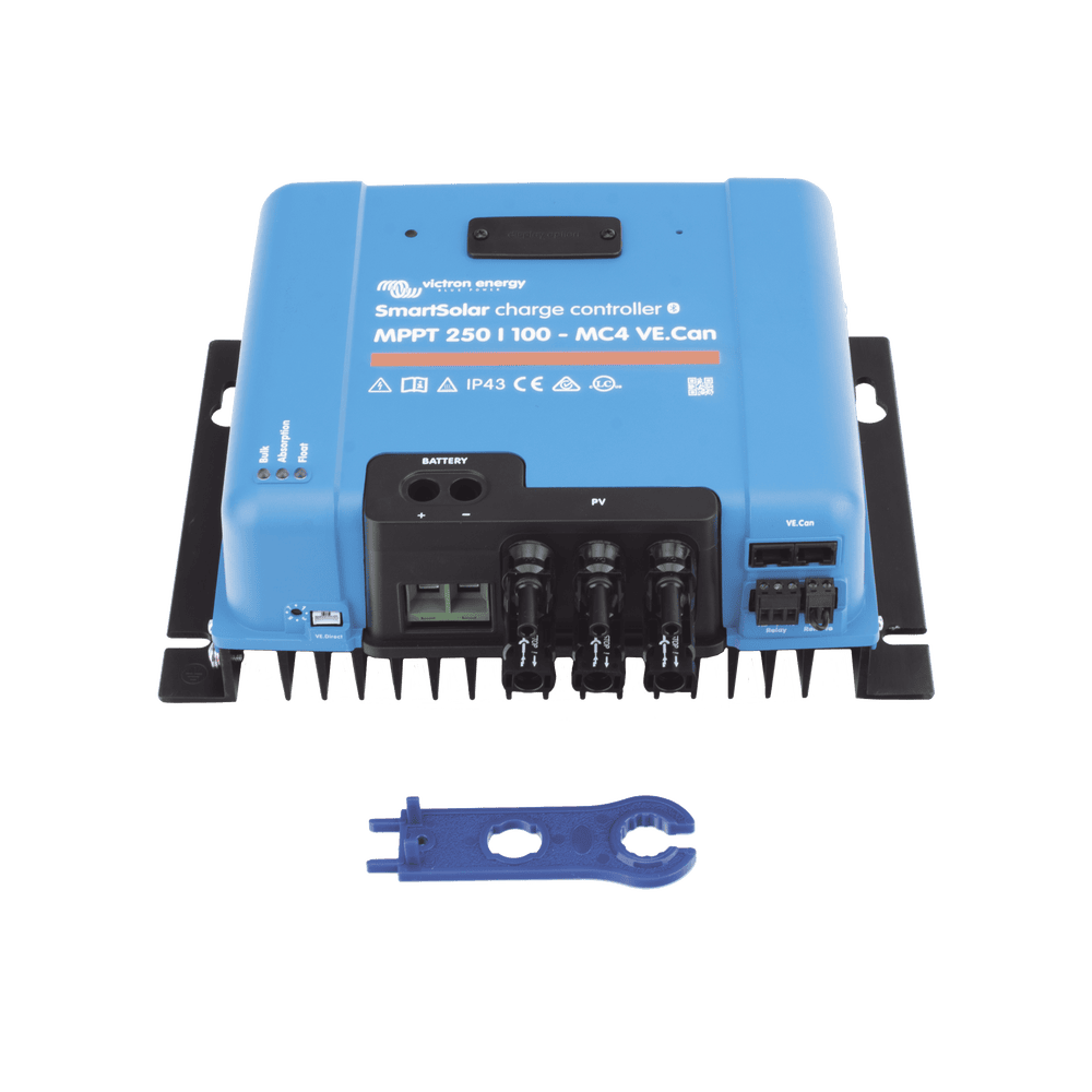 SSMPPT250_100-AD-5-l-1 SmartSolar MPPT 250/100-MC4. Controlador Solar MPPT 100A, Voltaje: 48 Vcc. Para uso con Inv. Cargadores Victron SSMPPT250/100 6