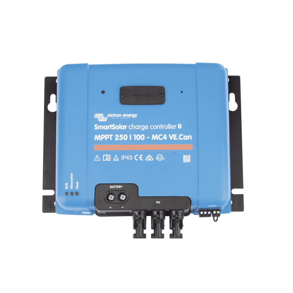 SSMPPT250_100-l-1 SmartSolar MPPT 250/100-MC4. Controlador Solar MPPT 100A, Voltaje: 48 Vcc. Para uso con Inv. Cargadores Victron SSMPPT250/100 1