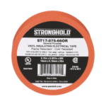 Cinta Eléctrica STRONGHOLD para Aislar, de PVC, Uso General Reparación y Mantenimiento, Grosor de 0.18mm (7 mil), Ancho de 19mm, y 20.12m de Largo, Color Naranja ST1707566OR-l