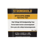 Cinta Eléctrica STRONGHOLD para Aislar de Caucho EPR, Autofusionable, Uso Industrial en Uniones de Alto Voltaje y Temperatura, Grosor 0.76mm (30 mil), Ancho 19mm, y 9.1m Largo, Color Negro. ST2307530BK-AD-4-l