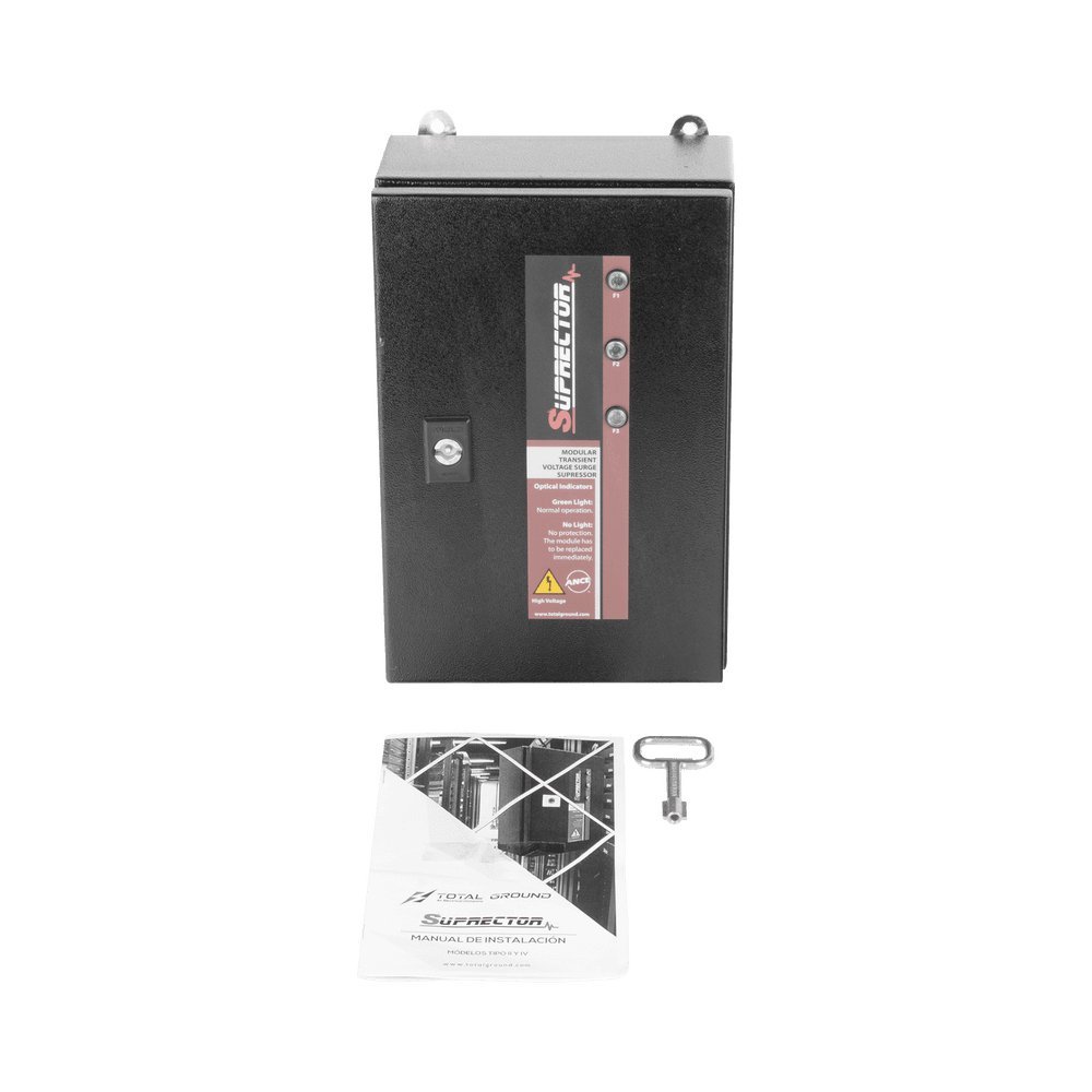 SUPR1203FASO-AD-6-l Supresor de pico clase B con voltaje de operación 127/220 Vca, 3 fases, 120 KA SUPR-120-3-FASO 9