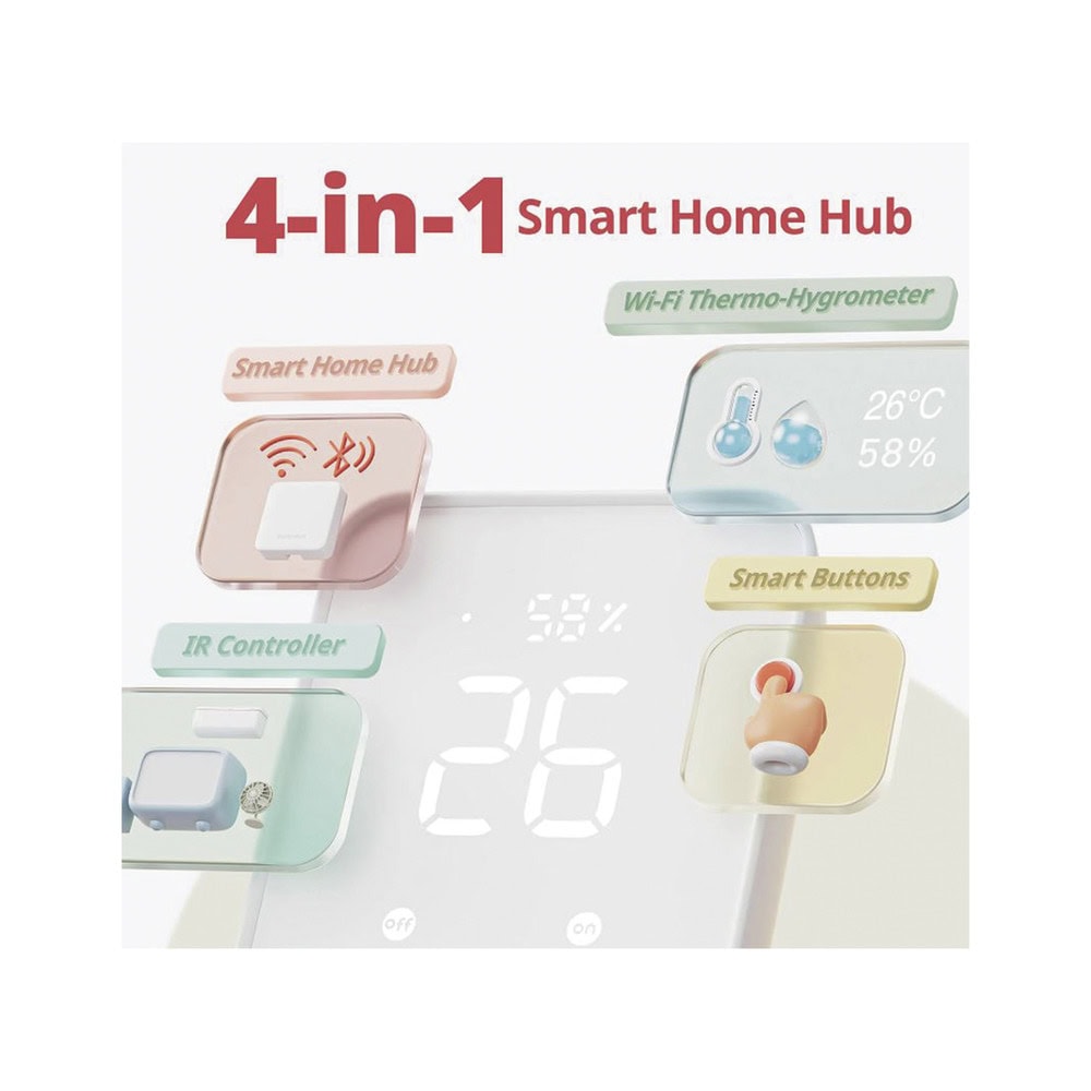 SWITCHBOTHUB2-LAT-IZQ-l Controlador HUB principal para dispositivos SwitchBot, Señal Wifi y BLUETOOTH SWITCHBOTHUB2 3