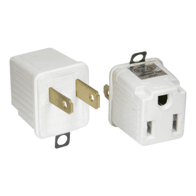 Adaptador clavija de aterrizado a polarizado 2 piezas ABS