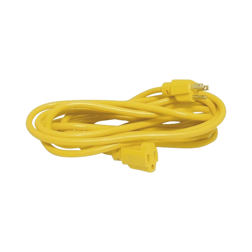 SYS136172-l Extensión Eléctrica de Uso Rudo Aterrizada 7.6 metros / 127 V CA 10 A Máximo / Color Amarillo. SYS-136172 1