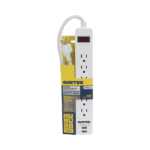 Multicontacto con 6 contactos aterrizados y 2 puertos usb. SYS136204-AD-4-l