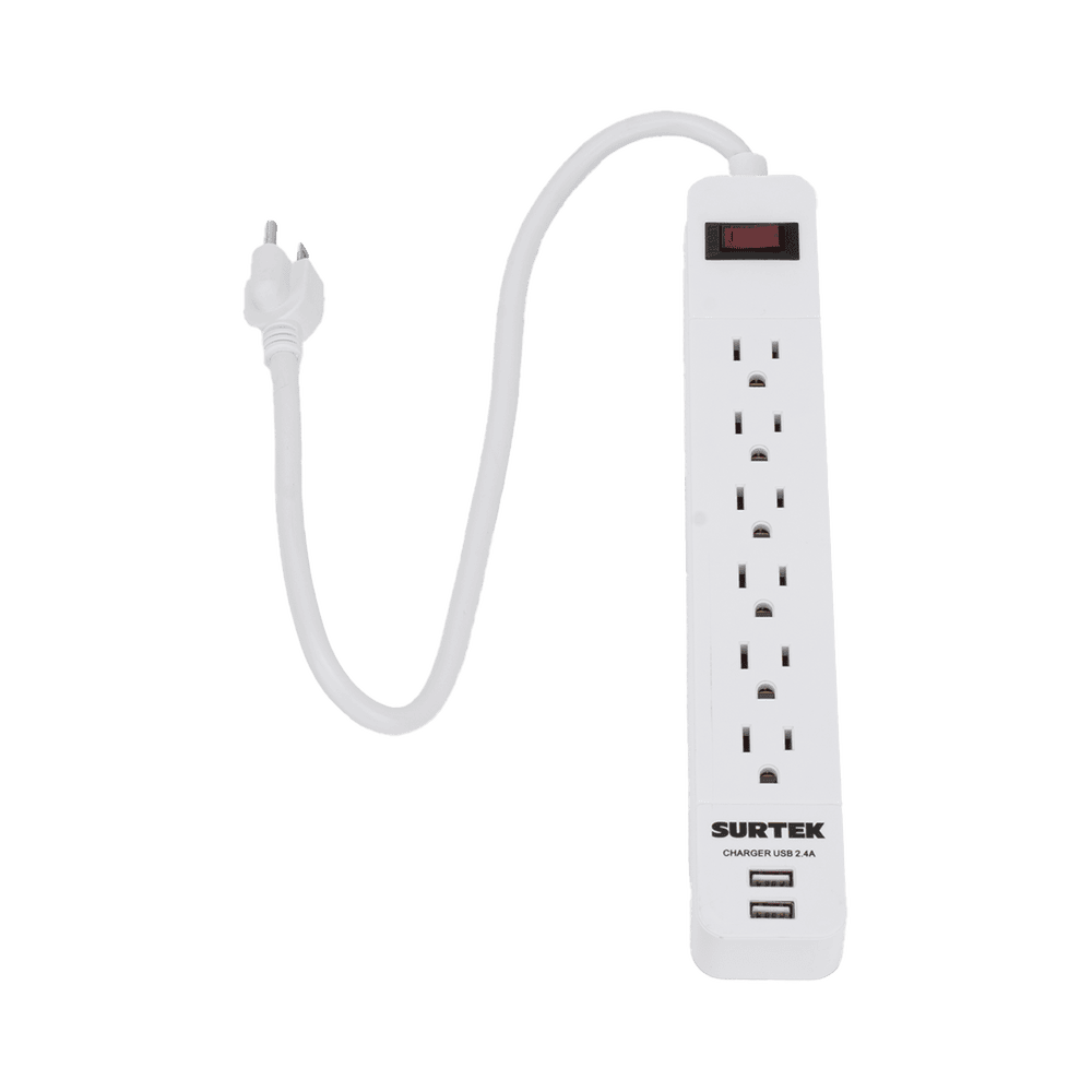 SYS136204-l-1 Multicontacto con 6 contactos aterrizados y 2 puertos usb. SYS-136204 1