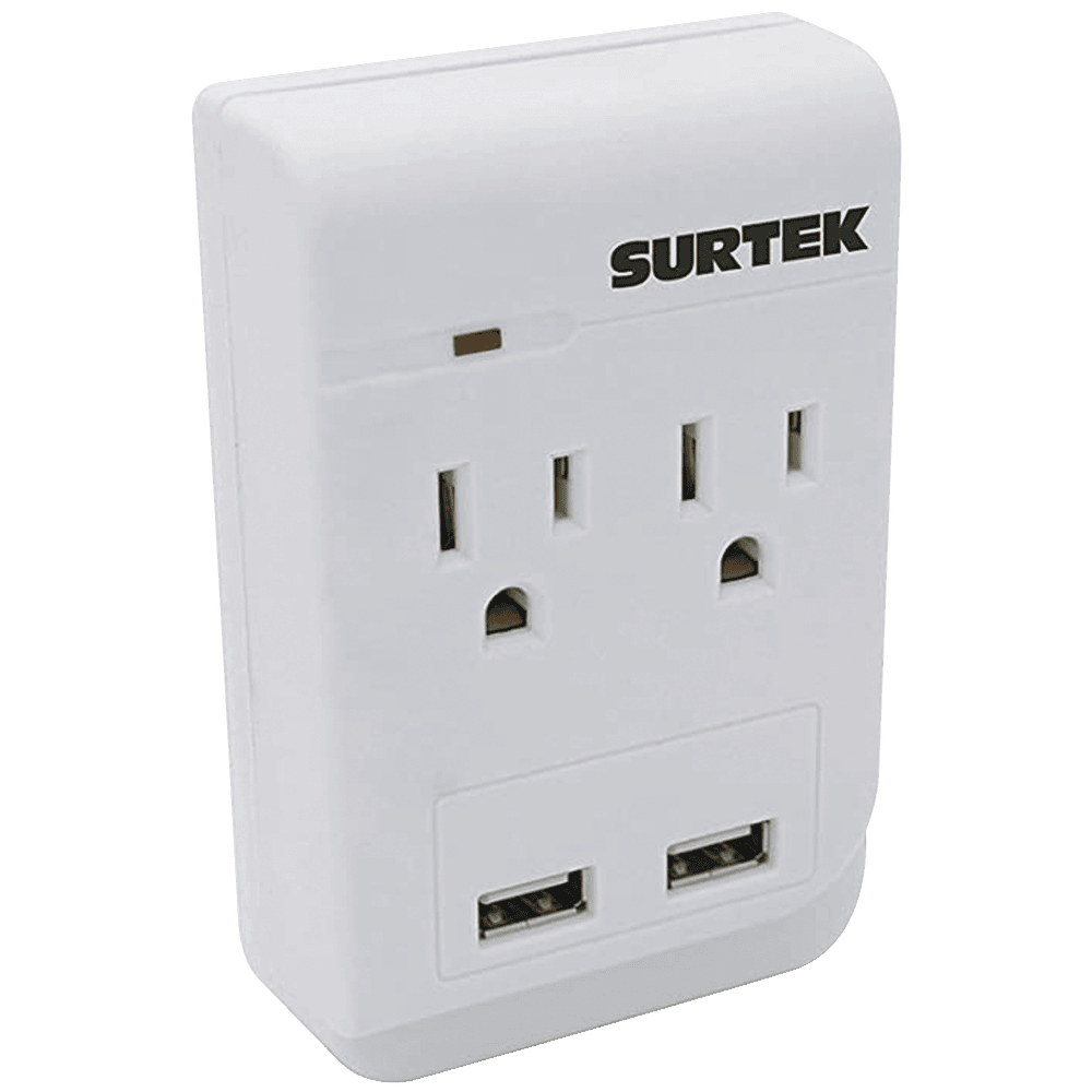 SYS136205-l Multicontacto de ABS con 2 contactos aterrizados y 2 puertos USB. SYS-136205 1