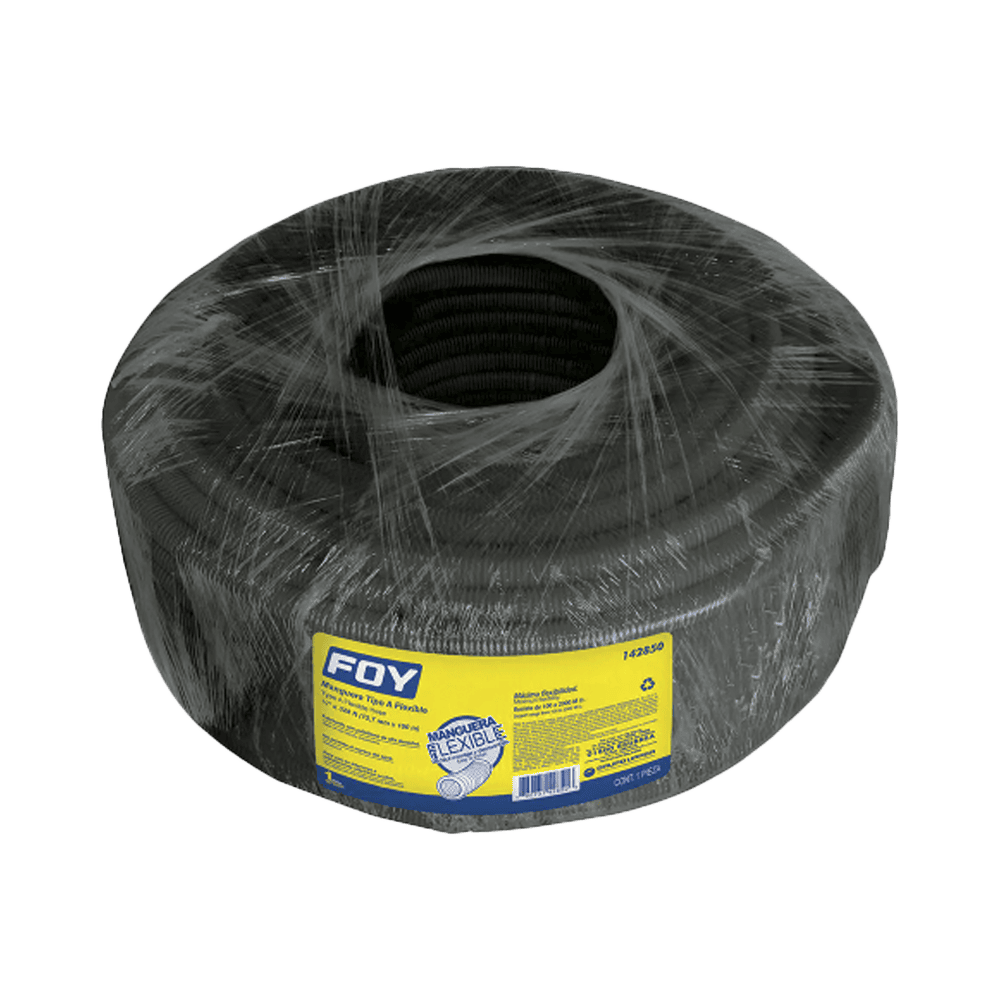 SYS142850-l Manguera flexible para cables 1/2" x 100 m /Polietileno Alta Densidad HDPE/ Sin guía /Para uso en interiores. SYS-142850 1