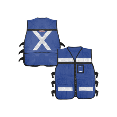 Chaleco Reflejante con 6 Bolsas Externas / 6 Broches ajustables / Talla Grande.