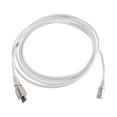 Patch Cord TERA Cat6A 1/10G Ethernet, de 4 Pares y Conector Modular, LS0H, Color Marfil, 10 Metros (32.81 Pies)