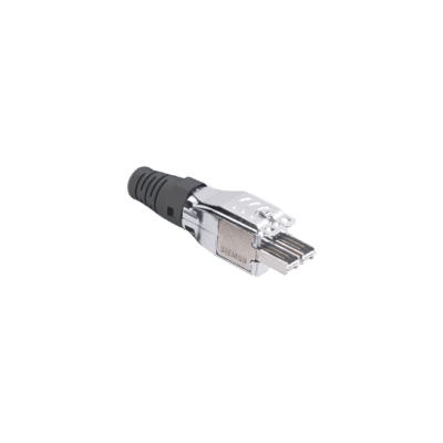 Plug TERA de 4 Pares, Compatible con Cable Sólido de 0.64 - 0.55 mm (0.025 - 0.022 Pulgadas) (22 - 23 AWG) S/FTP y F/FTP, Color Negro