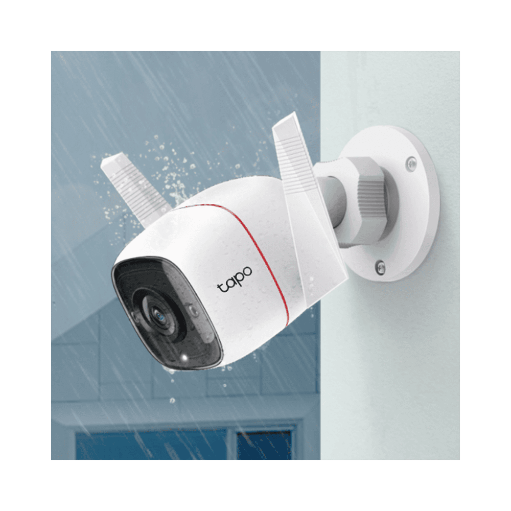 TAPOC310-AD-2-l Cámara IP Wi-Fi para exterior, 3 megapixel, audio doble vía, visión nocturna, notificación Push, acepta memoria Micro SD de para grabación. TAPOC310 3