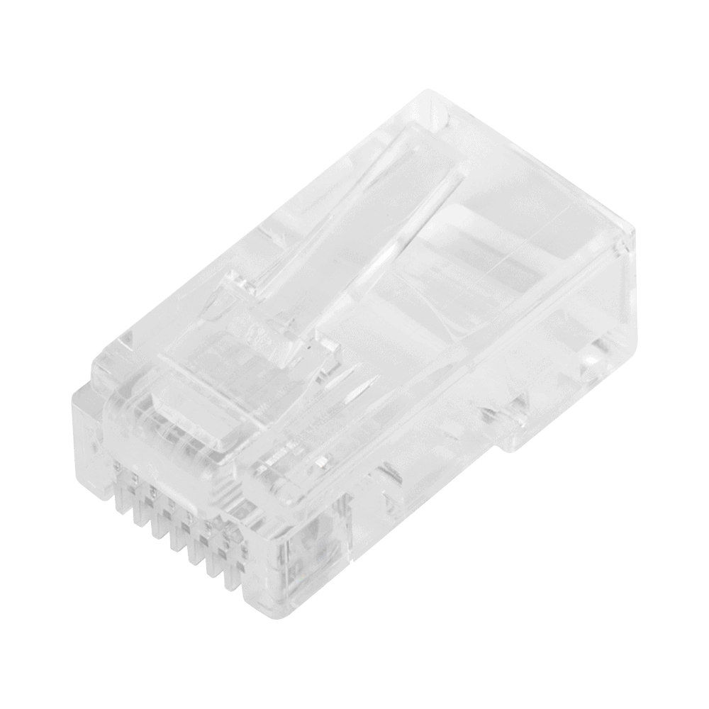 TC5PASS-LAT-DER-l Bote con 100 Plugs Pass Through RJ45 Cat5e sin Blindaje, Chapado de Oro a 30 Micras para Durabilidad Extrema TC5-PASS 3