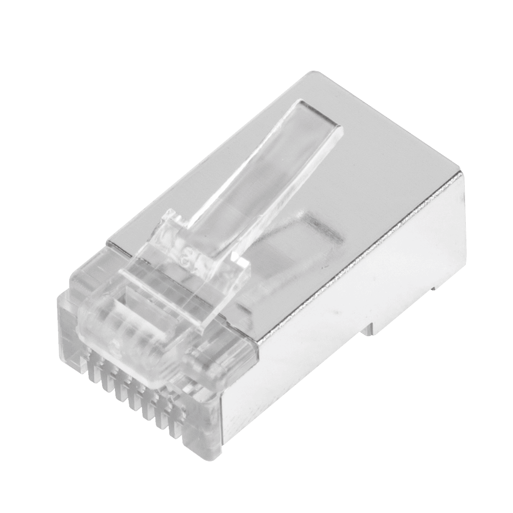 TC5SPASS-LAT-DER-l Bote con 100 Plugs Pass Through RJ45 Cat5e Blindado, Chapado de Oro a 30 Micras para Durabilidad Extrema TC5S-PASS 3