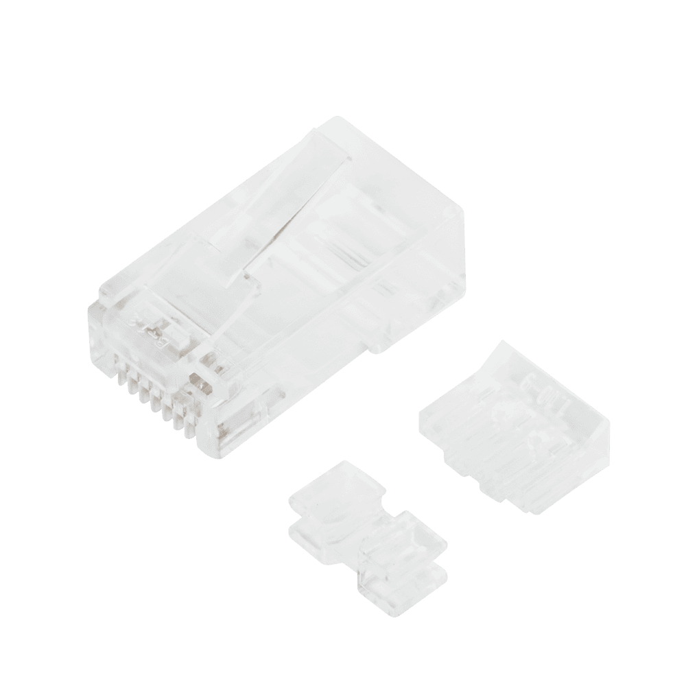 TC6A100-LAT-DER-l Bote con 100 Piezas de Plug Modular RJ45 Cat6A Chapado de Oro a 30 Micras para Durabilidad Extrema TC6A-100 4