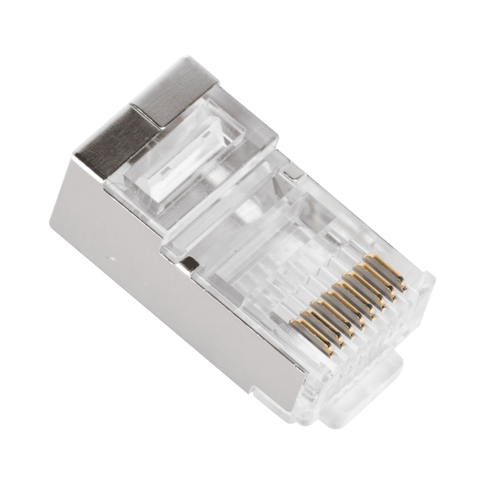 TC6A100-LAT-IZQ-l Bote con 100 Piezas de Plug Modular RJ45 Cat6A Chapado de Oro a 30 Micras para Durabilidad Extrema TC6A-100 3