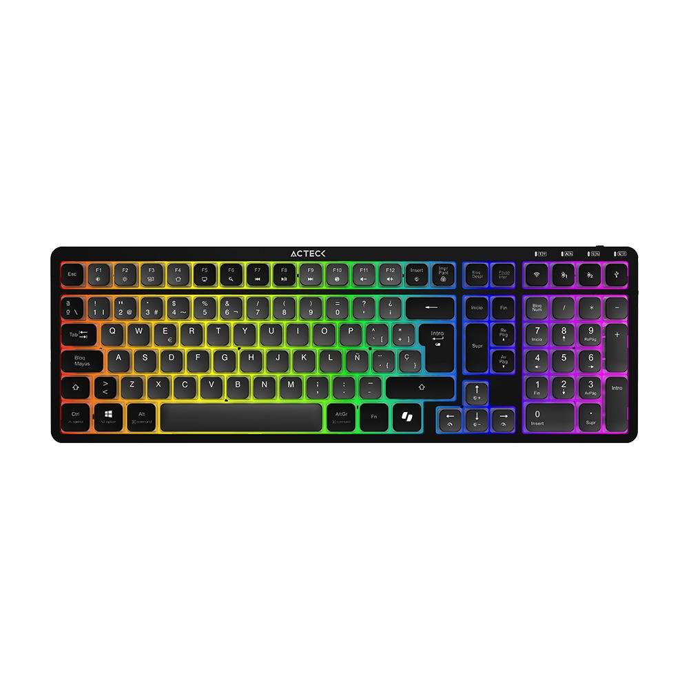 TECACT200_full Teclado Inalámbrico RGB Techno PRO TI790 Acteck Elite Series Iluminación RGB, Teclado Multidispositivo Inalámbrico, Dongle 2.4Mhz, Bluetooth 15
