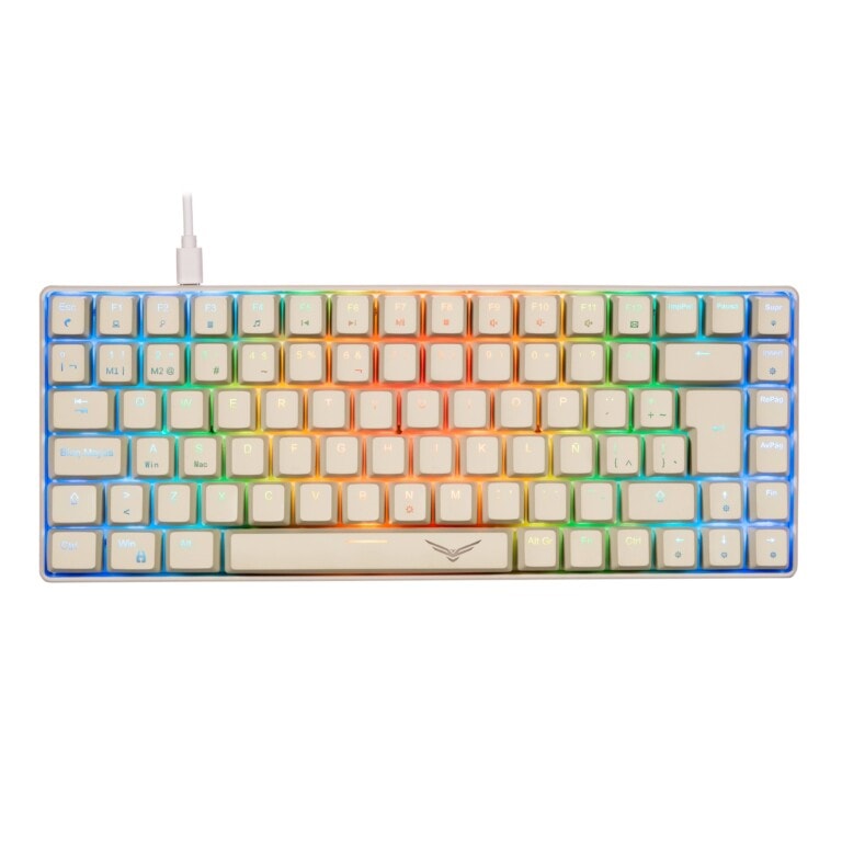 NACEB TECLADO MECANICO GAMER RGB 80% COMPACTO 84 TECLAS GRAY BASILISK NA-0970