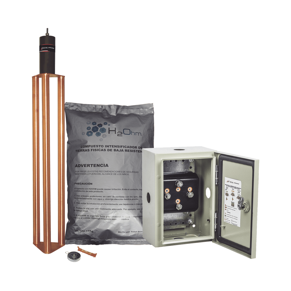 TG70K-l Kit de puesta a tierra de 70 A con Electrodo, Filtro, Acoplador y Compuesto H2Ohm. TG-70K 1