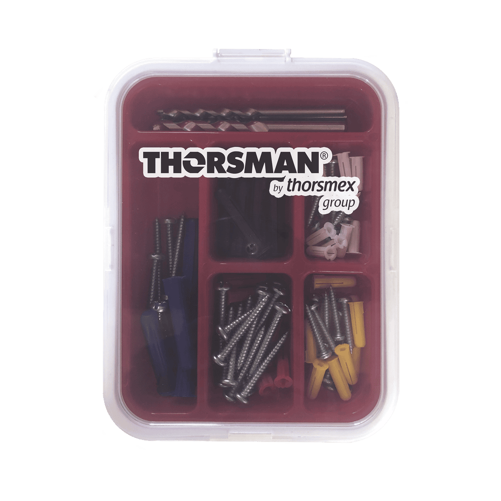 THKITFC-l Kit para Sistemas de Fijación en Concreto, Taquetes con doble expansión y guía incluida para fácil instalación (104 piezas) TH-KIT-FC 1
