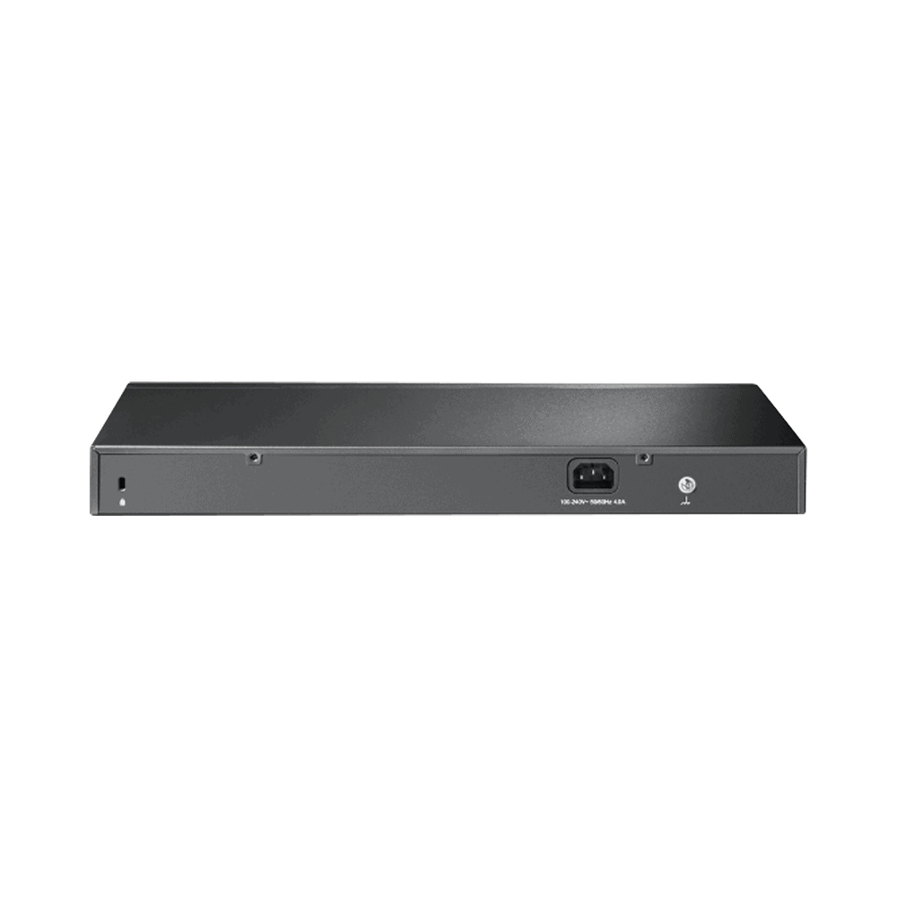 TLSG2428P-FRENTE-l Switch PoE JetStream SDN Administrable 24 puertos 10/100/1000 Mbps + 4 puertos SFP, 24 puertos PoE, 250W, administración centralizada OMADA SDN TL-SG2428P 2
